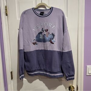 Disney BoxLunch Eeyore Embroidered Colorblock Sweatshirt LG